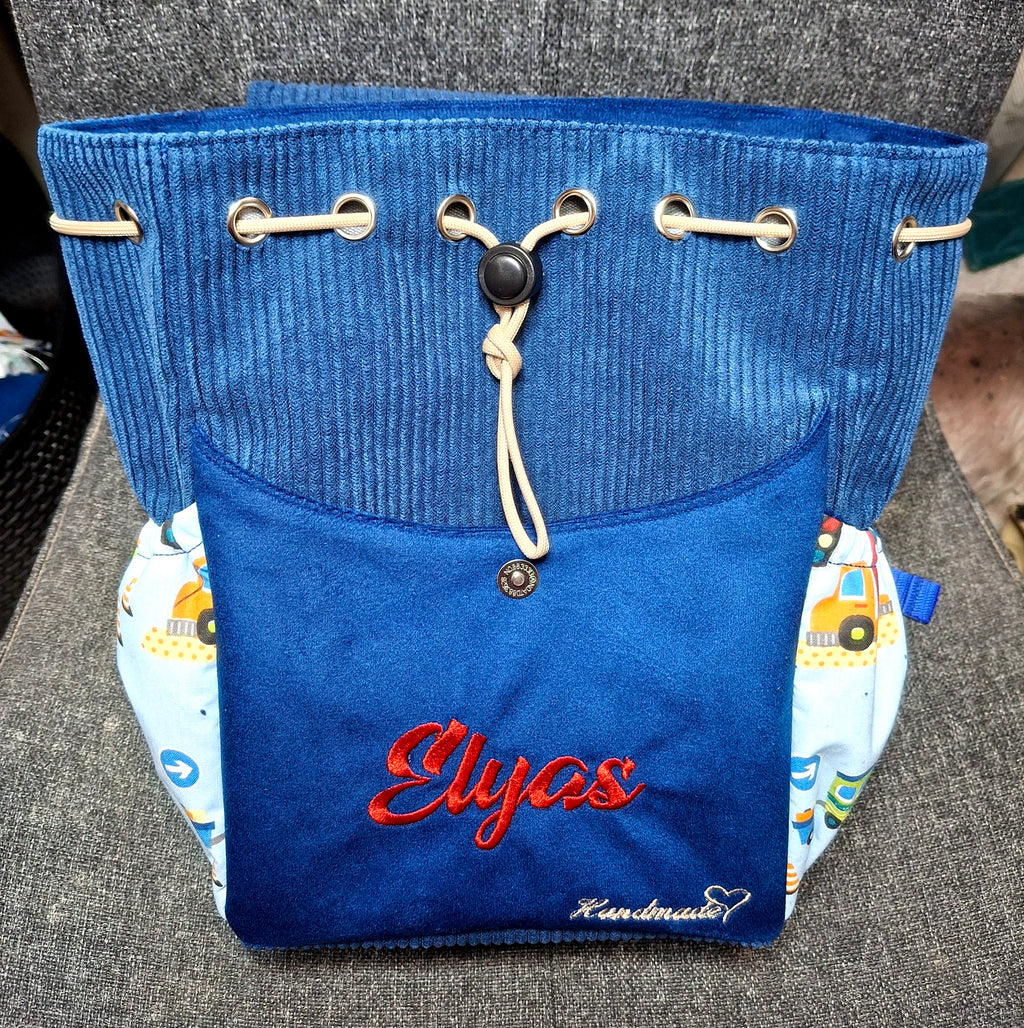 Personalisierter Kleinkind Rucksack aus Cordstoff Kindergarten children's backpack