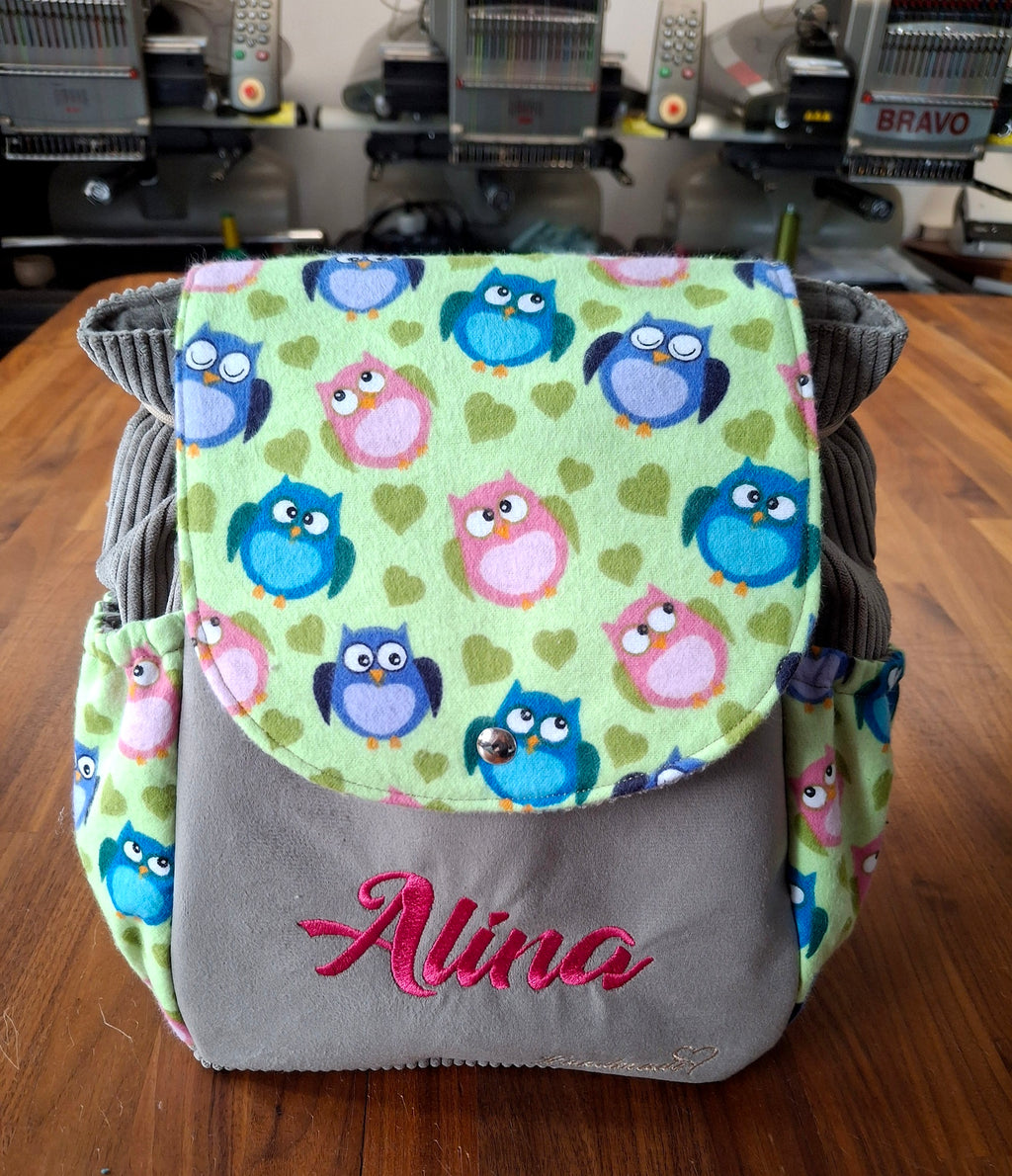 Personalisierter Kleinkind Rucksack aus Cordstoff Kindergarten children's backpack