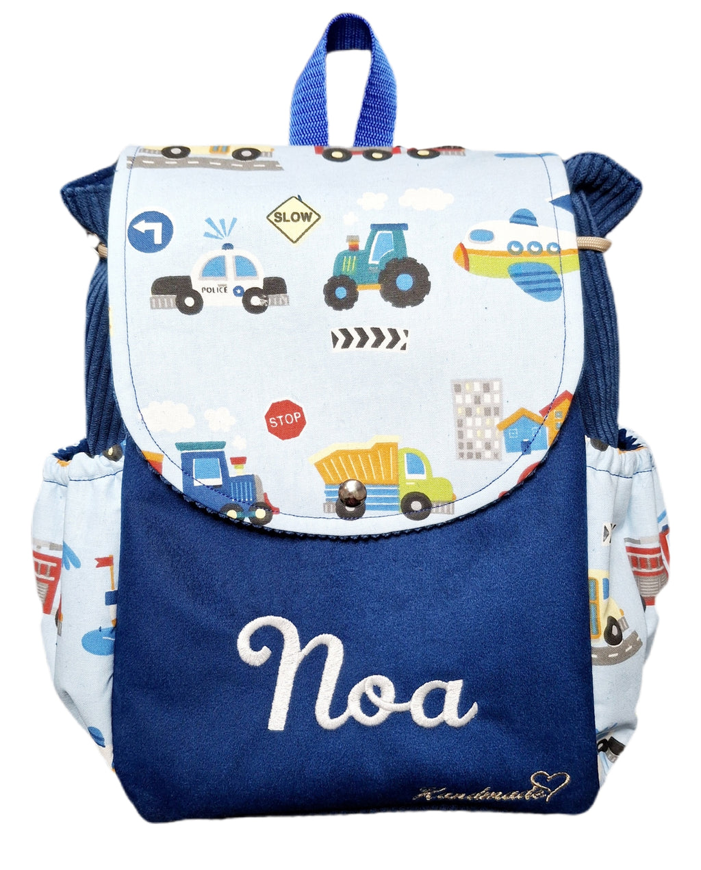 Personalisierter Kleinkind Rucksack aus Cordstoff Kindergarten children's backpack