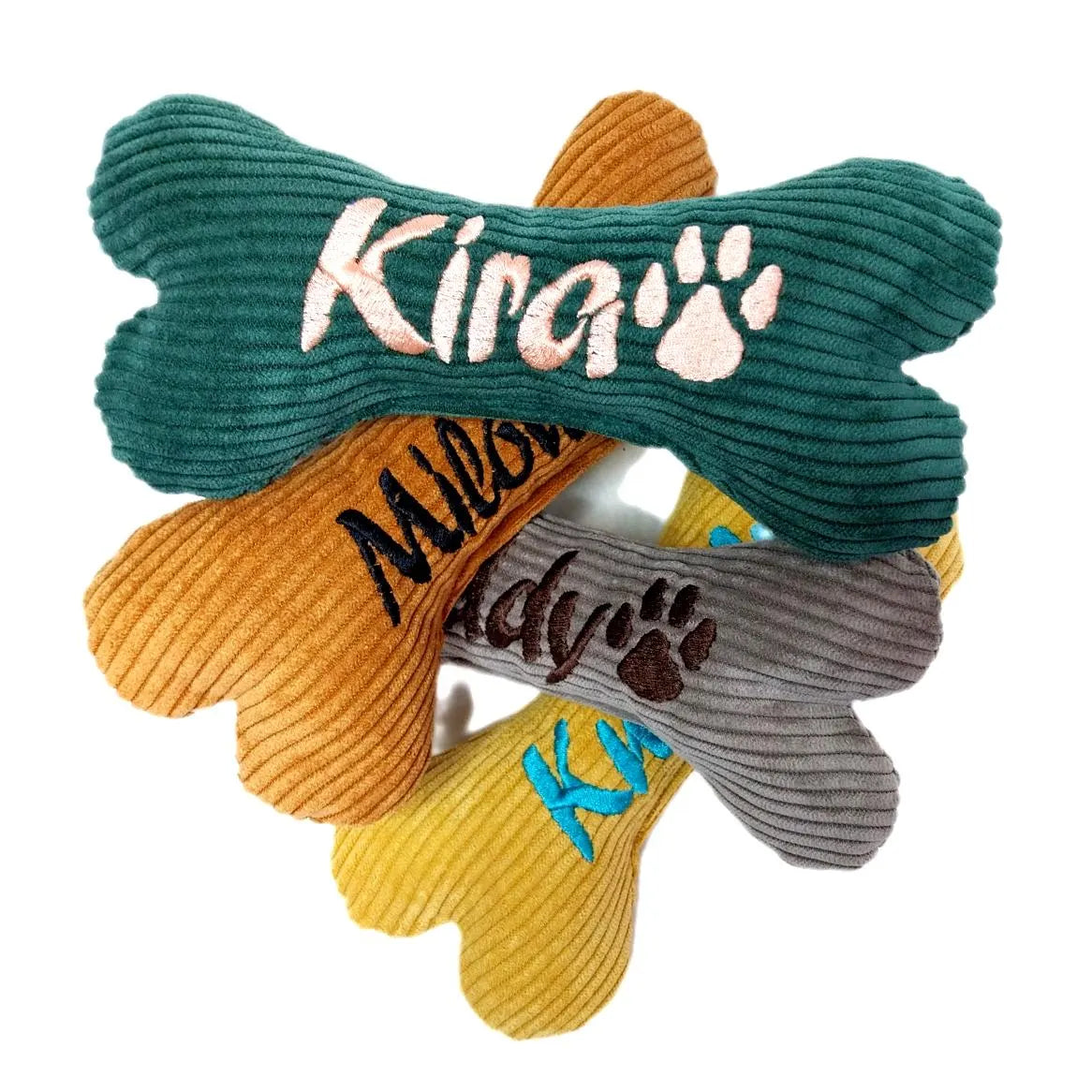 Hundespielzeug Knochen personalisiert, bestickt
