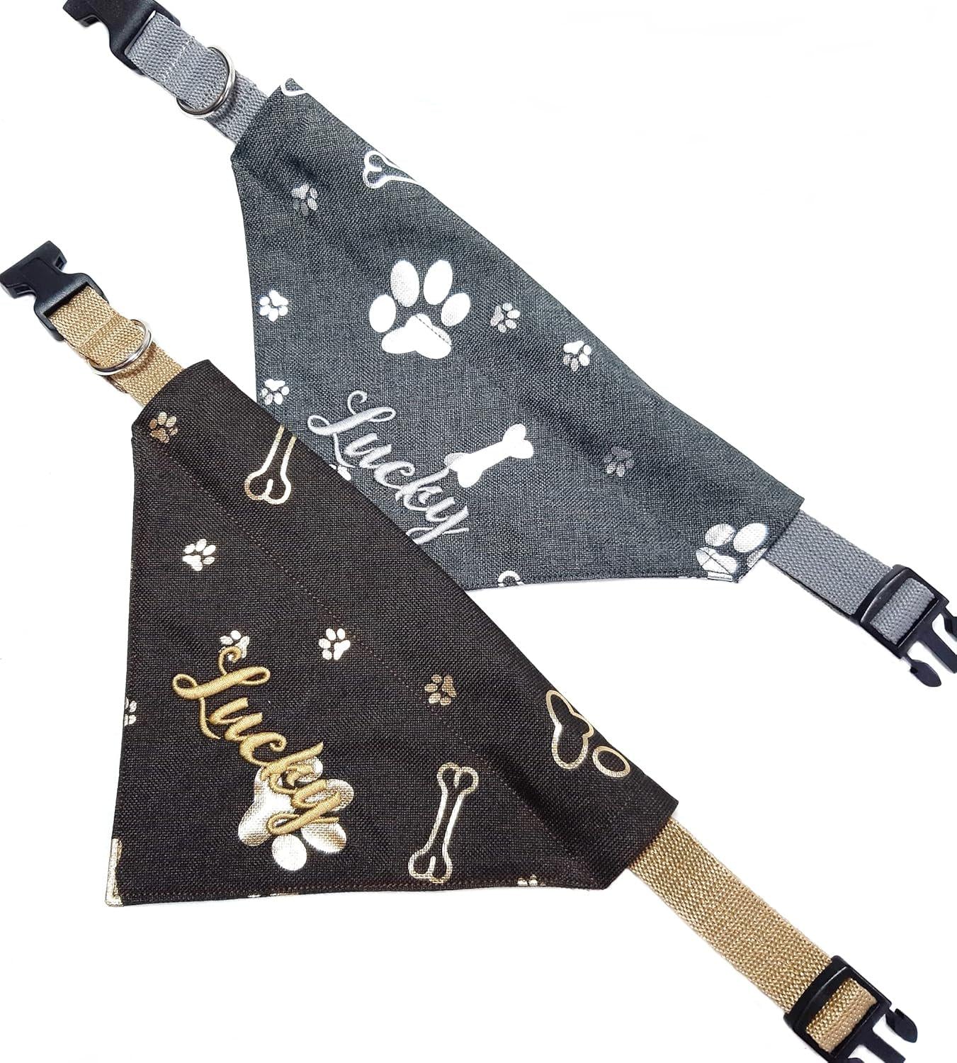 Hundehalstuch mit Halsband, bestickt
