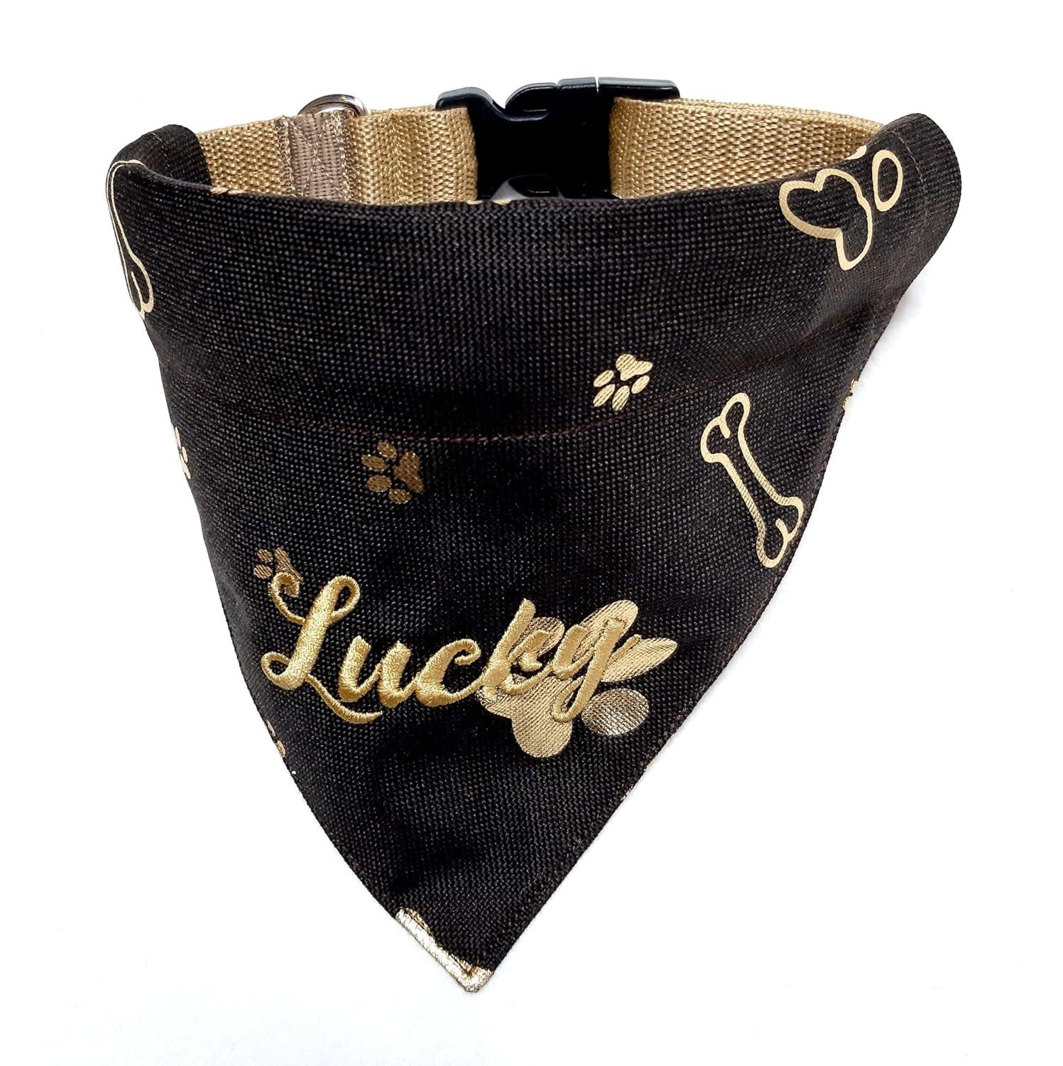 Hundehalstuch mit Halsband, bestickt