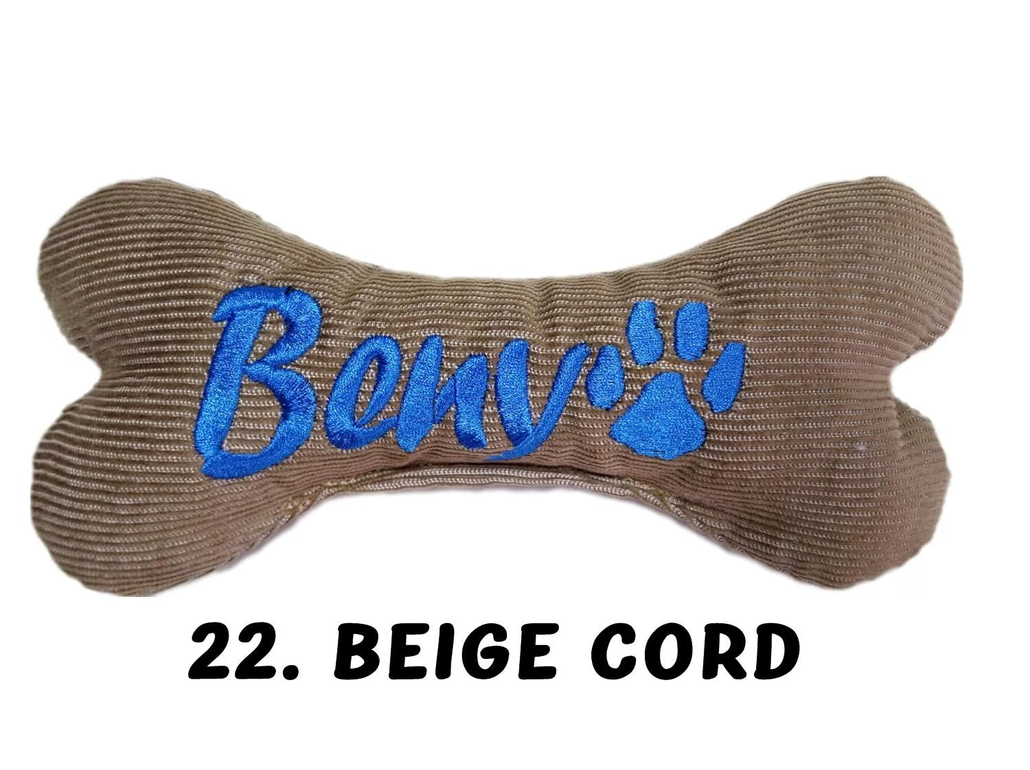 Hundespielzeug Knochen personalisiert, bestickt