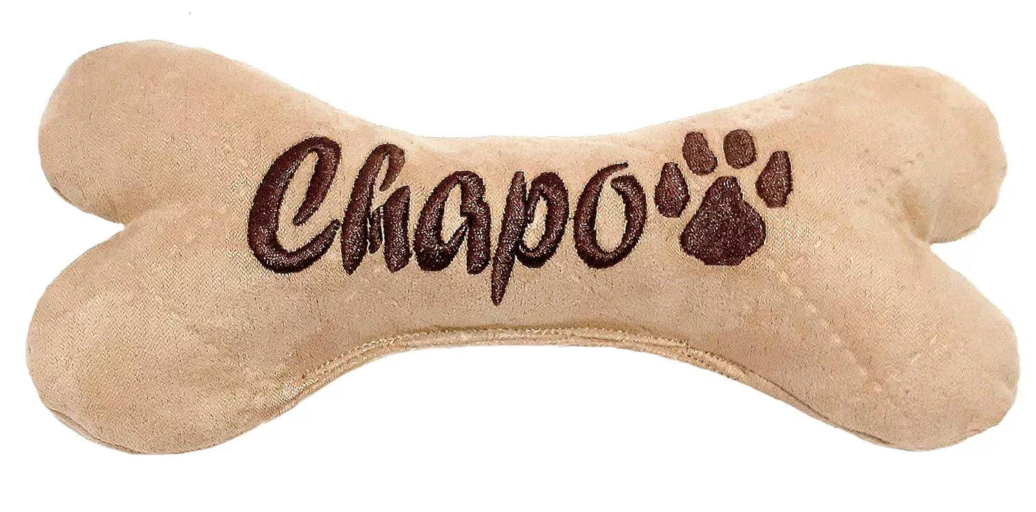 Hundespielzeug Knochen personalisiert, bestickt