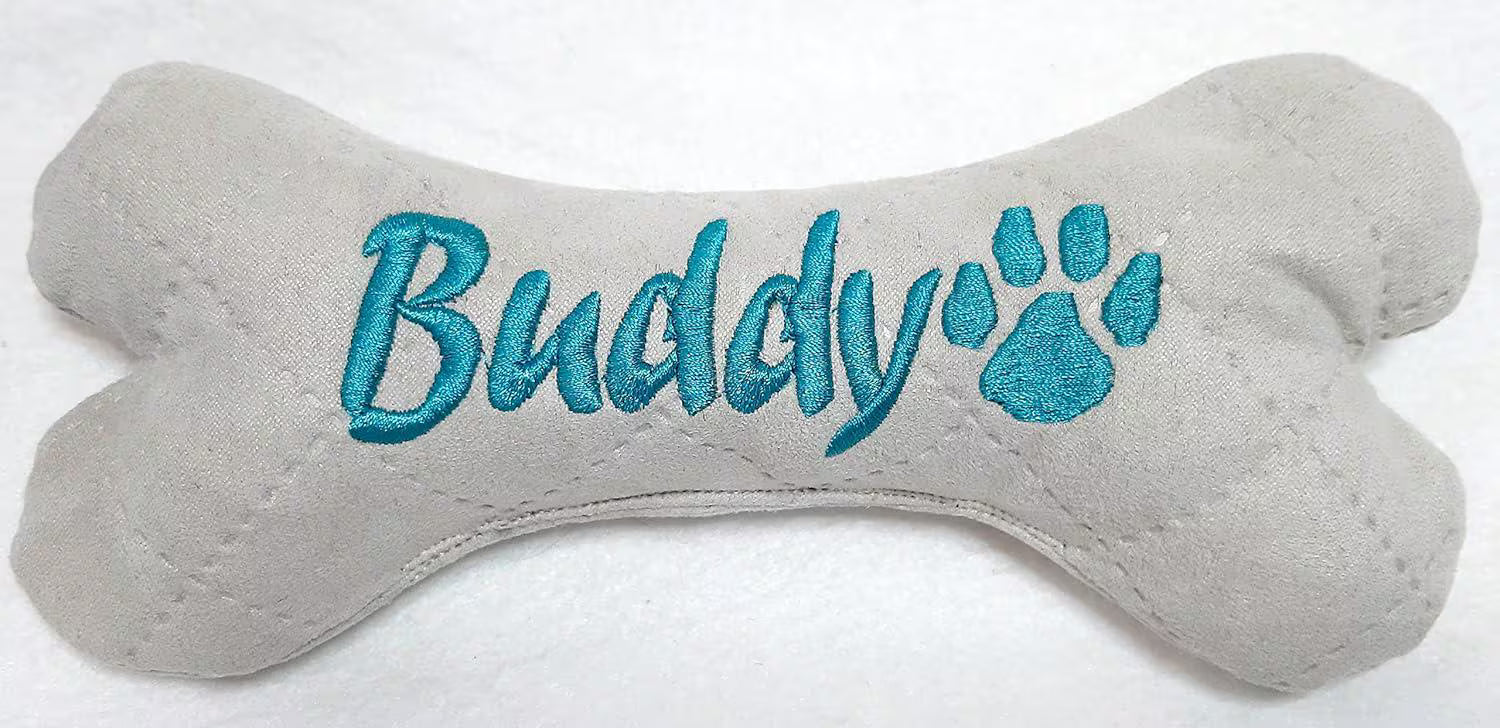 Hundespielzeug Knochen personalisiert, bestickt