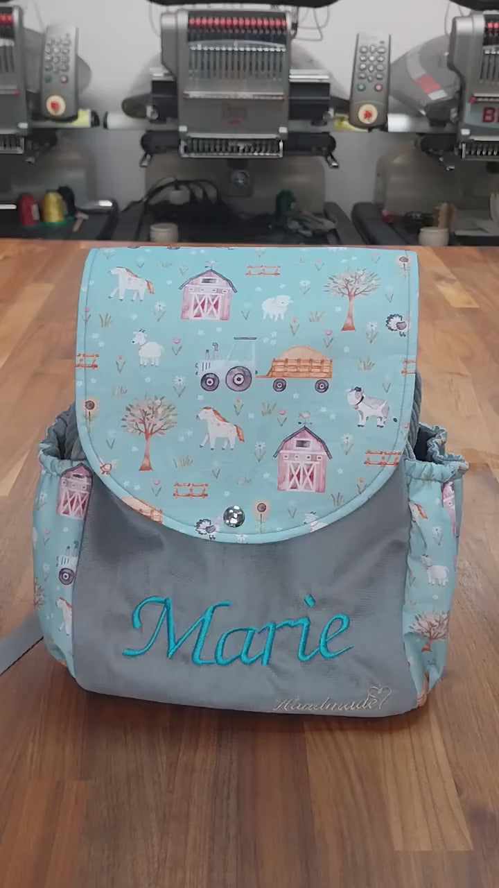 Personalisierter Kleinkind Rucksack aus Cordstoff Kindergarten children's backpack